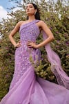 Buy Amit GT Purple One Shoulder Embroidered Gown Online at Aza Fashions Buy_Amit GT_Purple One Shoulder Embroidered Gown _Online_at_Aza_Fashions