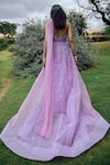 Shop Amit GT Purple One Shoulder Embroidered Gown at Aza Fashions Shop_Amit GT_Purple One Shoulder Embroidered Gown _at_Aza_Fashions