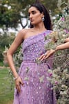 Shop Amit GT Purple One Shoulder Embroidered Gown Online at Aza Fashions Shop_Amit GT_Purple One Shoulder Embroidered Gown _Online_at_Aza_Fashions