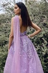 Amit GT Purple One Shoulder Embroidered Gown at Aza Fashions Amit GT_Purple One Shoulder Embroidered Gown _at_Aza_Fashions