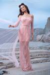 Buy_Amit GT_Pink Tulle And Bugle Sweetheart Neck Amadeus Embellished Gown _at_Aza_Fashions