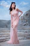 Buy_Amit GT_Pink Tulle And Bugle Sweetheart Neck Amadeus Embellished Gown _Online_at_Aza_Fashions