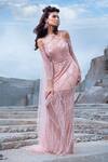 Shop_Amit GT_Pink Tulle And Bugle Sweetheart Neck Amadeus Embellished Gown _Online_at_Aza_Fashions