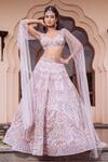 Buy_Amit GT_Pink Tulle Aurora Fantasy Theme Work V Akira Embroidered Lehenga And Blouse Set _at_Aza_Fashions