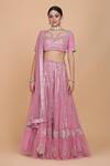 Buy_Amit GT_Pink Tulle Embroidered Lehenga Set _at_Aza_Fashions