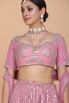 Shop_Amit GT_Pink Tulle Embroidered Lehenga Set _Online_at_Aza_Fashions