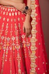 Shop Tamanna Punjabi Kapoor Pink Georgette V Neck Embroidered Bridal Lehenga Set Online at Aza Fashions Shop_Tamanna Punjabi Kapoor_Pink Georgette V Neck Embroidered Bridal Lehenga Set _Online_at_Aza_Fashions