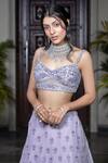 Amit GT Purple Tulle Sweetheart Neck Embroidered Lehenga Set Online at Aza Fashions Amit GT_Purple Tulle Sweetheart Neck Embroidered Lehenga Set _Online_at_Aza_Fashions