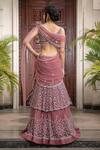 Shop_Amit GT_Pink Tulle Embroidered Pre-draped Lehenga Saree_at_Aza_Fashions