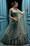 Buy_Angad Singh_Grey Net Interlining Satin Round Embroidered Bridal Lehenga Set_at_Aza_Fashions