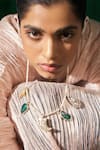 Shop_Sangeeta Boochra X Payal Singhal_Silver Plated Green Onyx Parveen Embellished Pendant Necklace _Online_at_Aza_Fashions