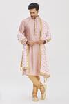 Buy_Arihant Rai Sinha_Pink Printed Velvet Dupatta_at_Aza_Fashions
