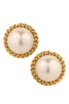 Buy_Anaash_White Metal And Pearl Stud Earrings _at_Aza_Fashions