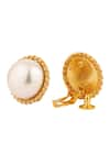 Shop_Anaash_Gold Plated Pearl Manufactured Senora Stud Earrings _at_Aza_Fashions