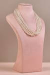 Shop Anaash White Pearls Layered Necklace at Aza Fashions Shop_Anaash_White Pearls Layered Necklace _at_Aza_Fashions