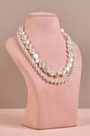 Buy_Anaash_White Pearl And Tumbles & Stone Necklace _at_Aza_Fashions