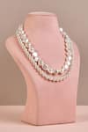 Shop_Anaash_White Pearl And Tumbles & Stone Necklace _at_Aza_Fashions