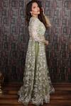 Archana Kochhar_Green Anarkali Net Palazzo Georgette Embroidered Embellished And Set _Online_at_Aza_Fashions