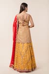 Shop_Nitika Gujral_Yellow Kurta  Lehenga Tissue Banarasi Dupatta Set _at_Aza_Fashions