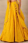 Shop_Anupraas by Nishant and Rahul_Yellow Embroidered Lehenga Set_Online_at_Aza_Fashions