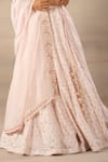 Shop_Anupraas By Nishant And Rahul_Pink Organza, Bamberg Silk Sweetheart Neck Embroidered Lehenga Set _Online_at_Aza_Fashions