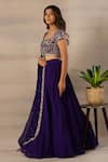 Anupraas By Nishant And Rahul Blue Organza, Bamberg Silk Sweetheart Neck Embroidered Blouse And Lehenga Set Online at Aza Fashions Anupraas By Nishant And Rahul_Blue Organza, Bamberg Silk Sweetheart Neck Embroidered Blouse And Lehenga Set _Online_at_Aza_Fashions