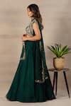 Buy Anupraas By Nishant And Rahul Green Organza, Bamberg Silk V Neck Embroidered Blouse And Lehenga Set Online at Aza Fashions Buy_Anupraas By Nishant And Rahul_Green Organza, Bamberg Silk V Neck Embroidered Blouse And Lehenga Set _Online_at_Aza_Fashions