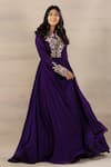 Anupraas By Nishant And Rahul Purple Bamberg Silk Band Collar Embroidered Kalidar Anarkali Online at Aza Fashions Anupraas By Nishant And Rahul_Purple Bamberg Silk Band Collar Embroidered Kalidar Anarkali _Online_at_Aza_Fashions