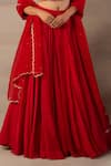 Shop Anupraas By Nishant And Rahul Red Organza Boat Blouse And Lehenga Set Online at Aza Fashions Shop_Anupraas By Nishant And Rahul_Red Organza Boat Blouse And Lehenga Set _Online_at_Aza_Fashions