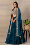 Buy Anupraas By Nishant And Rahul Green Organza, Bamberg Silk V Neck Embroidered Blouse And Lehenga Set at Aza Fashions Buy_Anupraas By Nishant And Rahul_Green Organza, Bamberg Silk V Neck Embroidered Blouse And Lehenga Set _at_Aza_Fashions