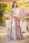 Buy_Jade by Monica and Karishma_Grey Silk Organza Blouse And Lehenga Set_at_Aza_Fashions