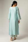 Shop_Anantaa By Roohi_Blue Silk Chanderi Embroidered Kurta _at_Aza_Fashions