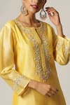 Shop_Anantaa by Roohi_Yellow Silk Chanderi Embroidered Kurta _Online_at_Aza_Fashions