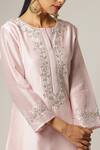 Shop_Anantaa By Roohi_Pink Silk Chanderi Embroidered Kurta _Online_at_Aza_Fashions