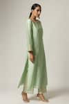 Anantaa By Roohi_Green Silk Chanderi Embroidered Kurta _Online_at_Aza_Fashions