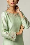 Anantaa By Roohi_Green Silk Chanderi Embroidered Kurta _at_Aza_Fashions