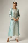 Buy_Anantaa by Roohi_Blue Silk Chanderi Embroidered Kurta _at_Aza_Fashions