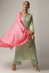 Buy_Anantaa By Roohi_Green Silk Chanderi Embroidered Kurta _Online_at_Aza_Fashions