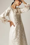 Shop_Anantaa By Roohi_White Silk Chanderi Embroidered Kurta _Online_at_Aza_Fashions