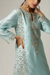Shop_Anantaa by Roohi_Blue Embroidered Silk Chanderi Kurta_Online_at_Aza_Fashions