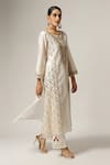 Anantaa By Roohi_White Silk Chanderi Embroidered Kurta _Online_at_Aza_Fashions