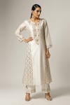 Buy_Anantaa By Roohi_White Silk Chanderi Embroidered Kurta _at_Aza_Fashions