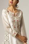 Anantaa By Roohi_White Silk Chanderi Embroidered Kurta _at_Aza_Fashions