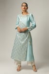 Buy_Anantaa by Roohi_Blue Silk Chanderi Embroidered Kurta _at_Aza_Fashions