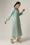 Anantaa by Roohi_Blue Silk Chanderi Embroidered Kurta _Online_at_Aza_Fashions