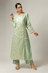 Buy_Anantaa by Roohi_Green Silk Chanderi Embroidered Kurta _at_Aza_Fashions