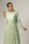 Shop_Anantaa by Roohi_Green Silk Chanderi Embroidered Kurta _Online_at_Aza_Fashions