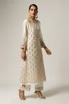Anantaa By Roohi_White Silk Chanderi Embroidered Kurta _Online_at_Aza_Fashions