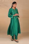 Buy_Anantaa By Roohi_Green Silk Chanderi Kurta _Online_at_Aza_Fashions