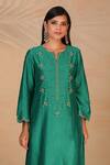 Shop_Anantaa By Roohi_Green Silk Chanderi Kurta _Online_at_Aza_Fashions